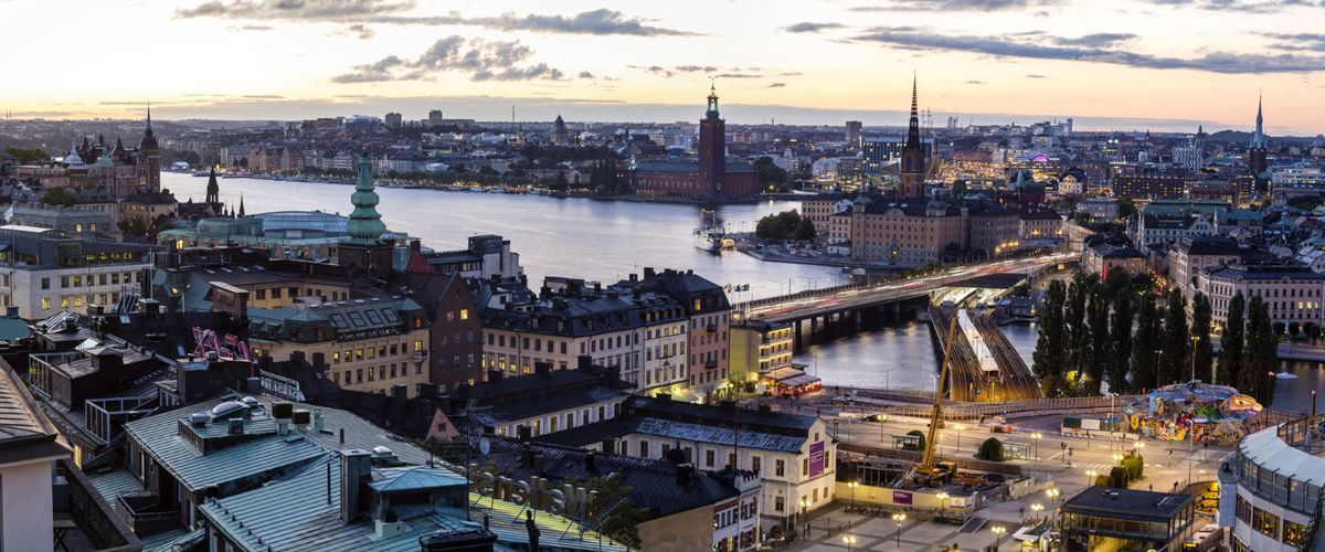 Panoramic view of Stockholm across the water